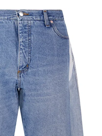 E.l.v Denim Maya Panelled Frayed Jeans In Blue