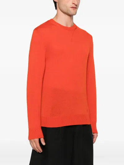 Jil Sander Virgin Wool Sweater In Orange