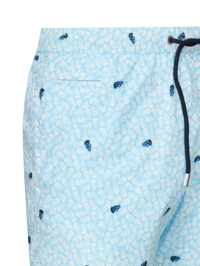 Mc2 Saint Barth Jellyfish-print Drawstring Swim Shorts In Blue