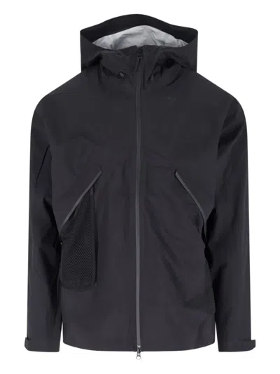 Goldwin Pertex Zip-fastening Hooded Jacket In Black
