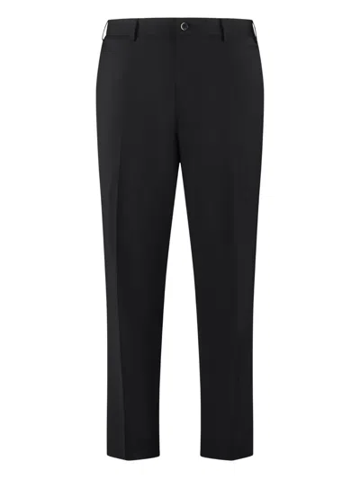 The (alphabet) Front-crease Tailored Trousers In Black