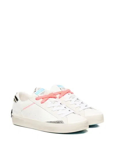 Crime London Zebra-tab Lace-up Sneakers In White