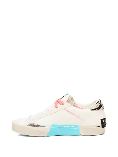 Crime London Zebra-tab Lace-up Sneakers In White