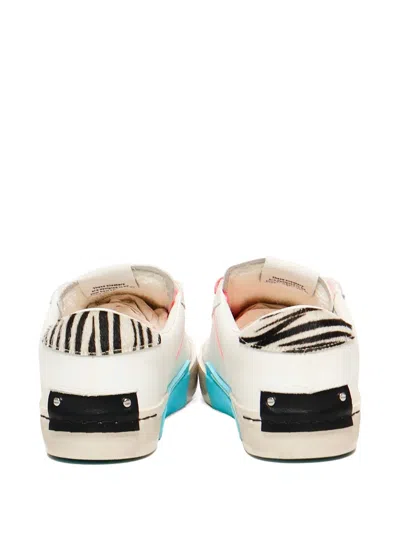 Crime London Zebra-tab Lace-up Sneakers In White