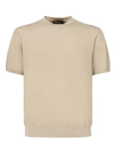 Loro Piana Short-sleeve Cotton Top In Brown