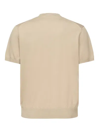 Loro Piana Short-sleeve Cotton Top In Brown