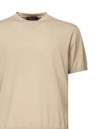 Loro Piana Short-sleeve Cotton Top In Brown