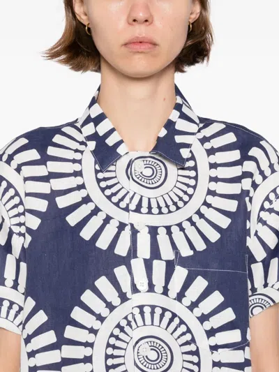 Lemlem Tuuli Cabana Shirt In Zeina Navy In Blue