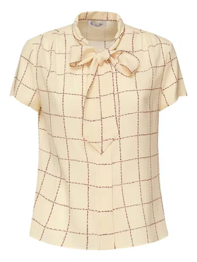 Loro Piana Febe Pussy-bow Silk Blouse In Neutral