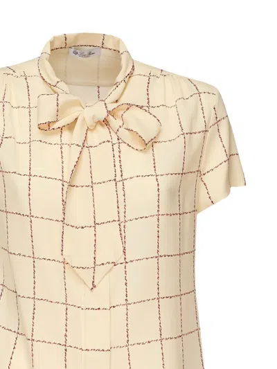 Loro Piana Febe Pussy-bow Silk Blouse In Neutral