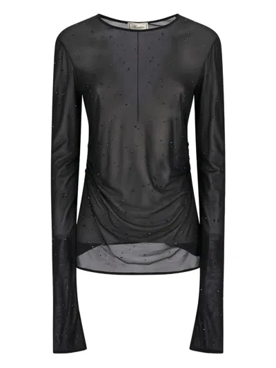Blumarine Crystal-embellished T-shirt In Black