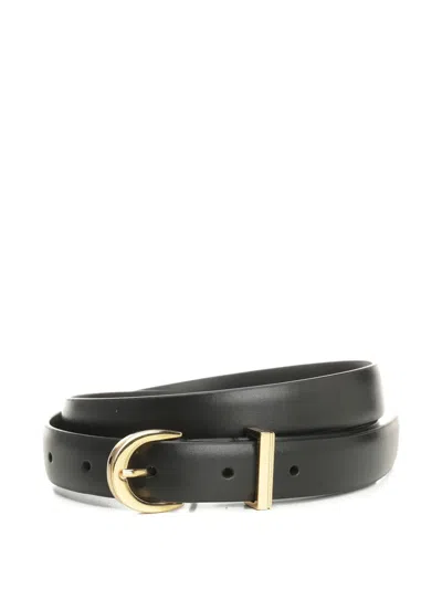 Khaite Buckle Leather Belt In Black