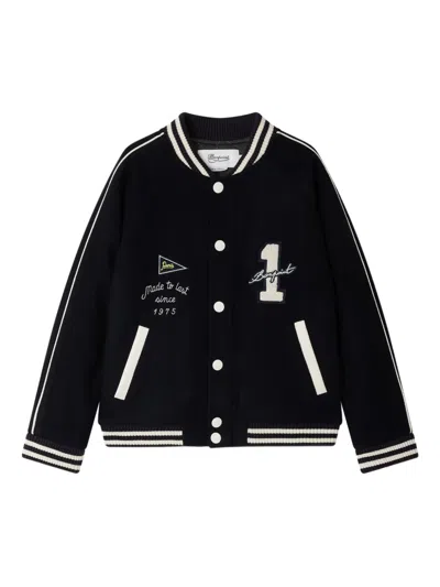 Bonpoint Virgin Wool-blend Varsity Jacket In Black