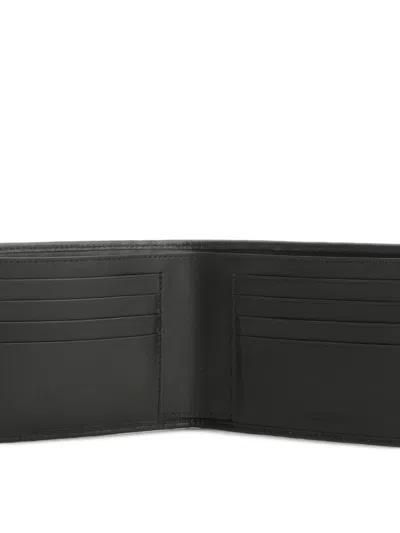 Ferragamo Woven Leather Bi-fold Wallet In Black