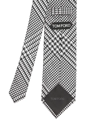 Tom Ford Alternate Silk Tie 8cm Ties And Bow Ties Grey In Black