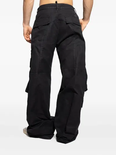Dsquared2 Multi-pocket Cargo Trousers In Black