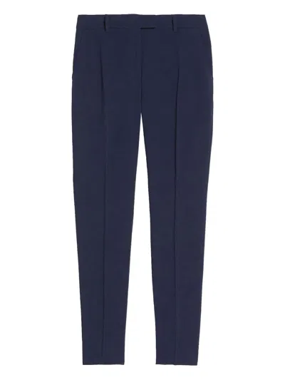 Max Mara Straight Pleated Casual Pants In Blue