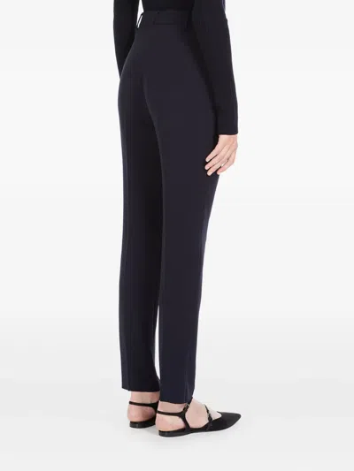 Max Mara Straight Pleated Casual Pants In Blue