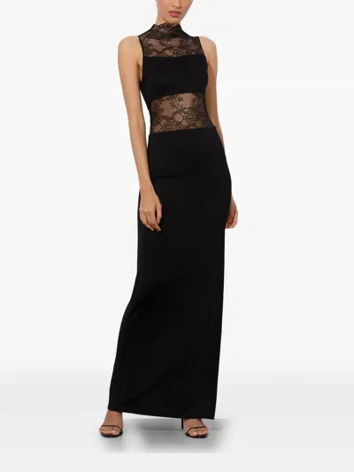 Alice And Olivia Nichol Sleeveeless Lace Maxi Dress In Black