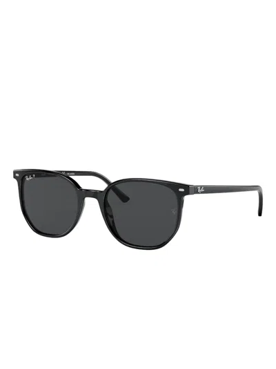 Ray Ban Elliot 52mm Polarized Square Sunglasses In Black