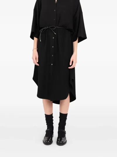 Société Anonyme Lotus Button-down Shirt Dress In Black