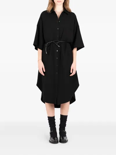 Société Anonyme Lotus Button-down Shirt Dress In Black