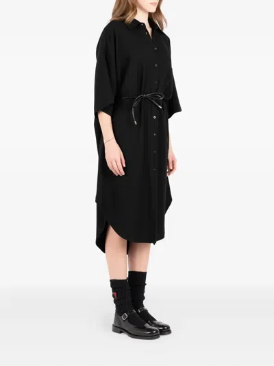 Société Anonyme Lotus Button-down Shirt Dress In Black