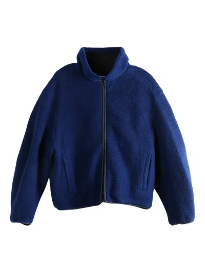Givenchy Blouson Jacket In Fleece With Couture Stitching In Blue