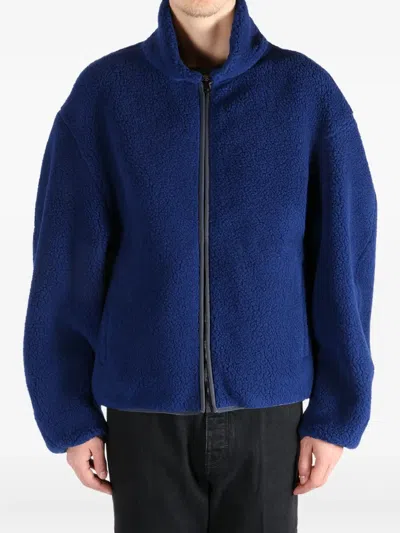 Givenchy Blouson Jacket In Fleece With Couture Stitching In Blue