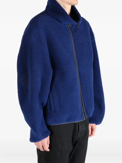 Givenchy Blouson Jacket In Fleece With Couture Stitching In Blue