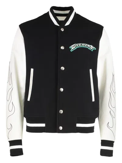 Givenchy Wool And Leather Bomber Jacket In Black
