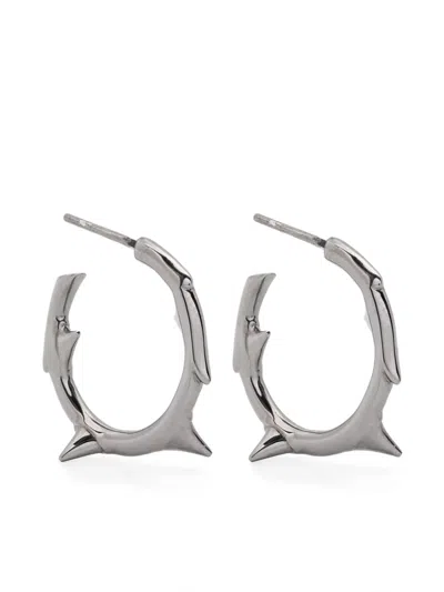 Shaun Leane Sterling Silver Rose Thorn Small Hoop Earrings In Metallic