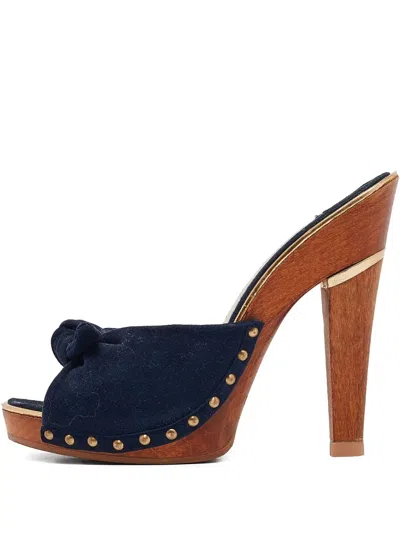 Pre-owned Jimmy Choo 125mm Denim Mules