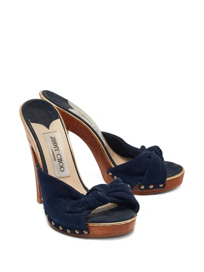 Pre-owned Jimmy Choo 125mm Denim Mules