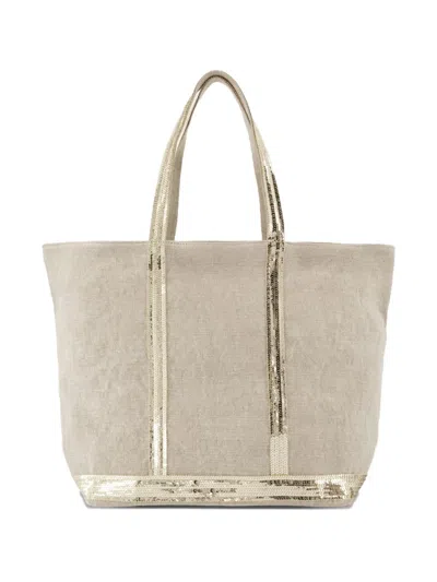 Vanessa Bruno Large Cabas Sequin-embellished Linen Tote Bag