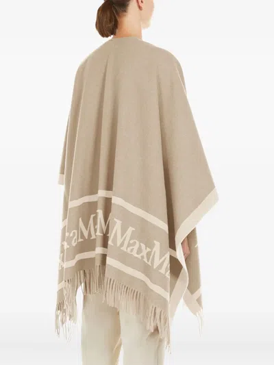Max Mara Logo-detail Fringed Poncho