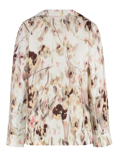 120% Lino Floral-print Linen Blazer