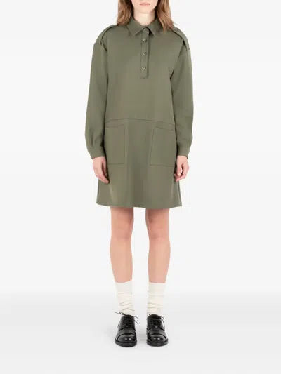 Société Anonyme Army Ds Pocket-detail Collared Shirt Dress In Green