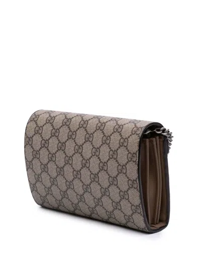 Pre-owned Gucci 2016-2025 Gg Supreme Dionysus Chain Wallet Crossbody Bag
