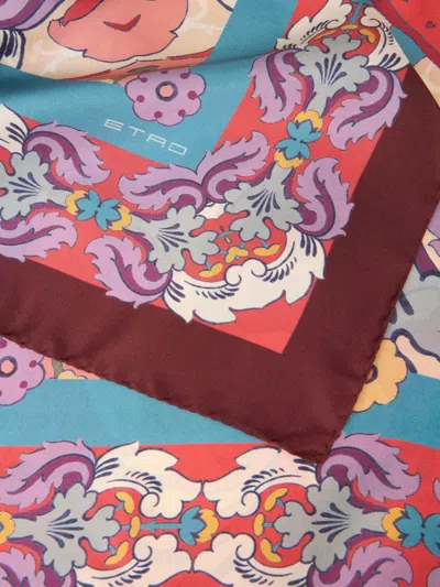 Etro Printed Silk Scarf In Multi