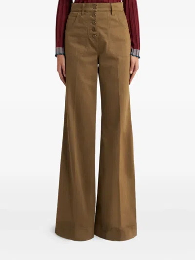 Etro Flared Jeans In Brown
