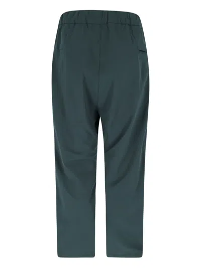 Goldwin Activewear Pants With Elasticized Waistband And Front Pleats In Green