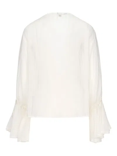 Marciano Neck-tie Flared-sleeve Blouse