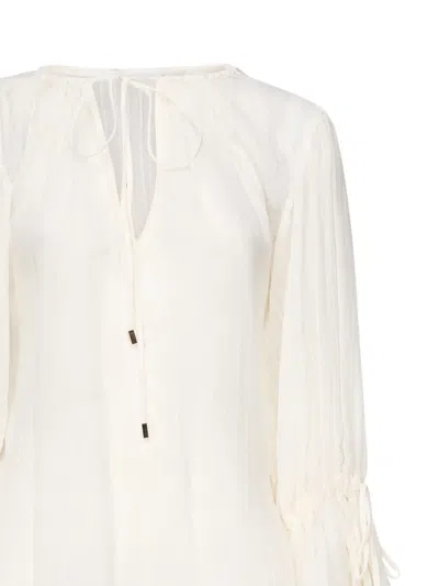 Marciano Neck-tie Flared-sleeve Blouse