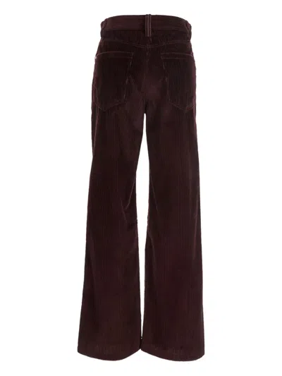 Brunello Cucinelli Bordeaux Corduroy Pants With Concealed Front Closure