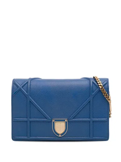 Pre-owned Dior 2016 Grained Calfskin Ama Wallet On Chain Crossbody Bag