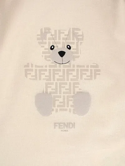 Fendi Ff Motif Teddy-print Tracksuit In Neutral
