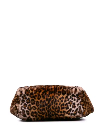 Pre-owned Dolce & Gabbana 2000-2025 Faux Fur Leopard Print Beatrice Tote Bag