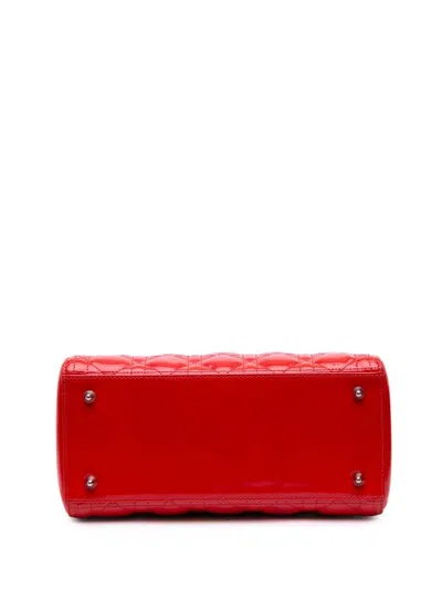 Pre-owned Dior 2010 Medium Patent Cannage Whipstitch Lady  Satchel