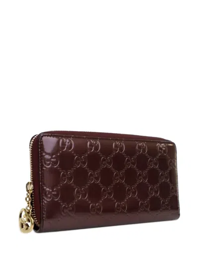 Pre-owned Gucci 2000-2015 Patent Ssima Zip Around Wallet Long Wallets